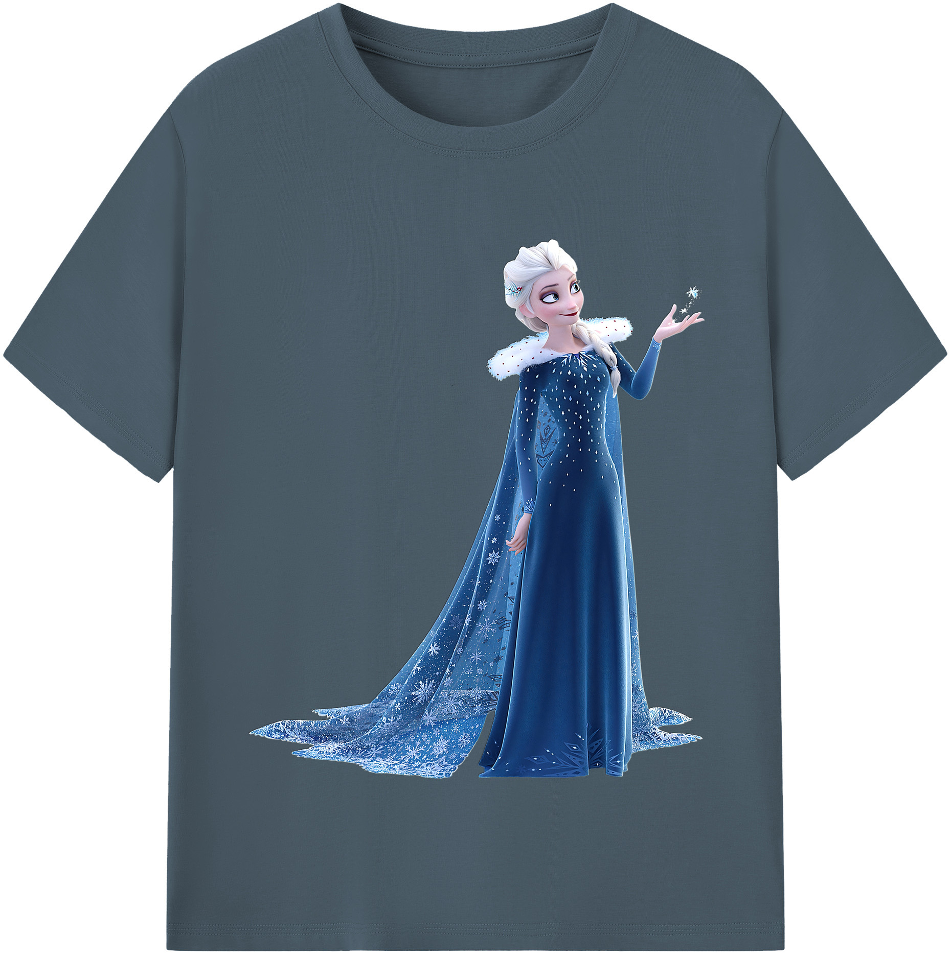 （画像用） アナと雪の女王 アンナ エルサ Frozen Anna Elsa 綿100％半袖Tシャツ（フロントプリント）